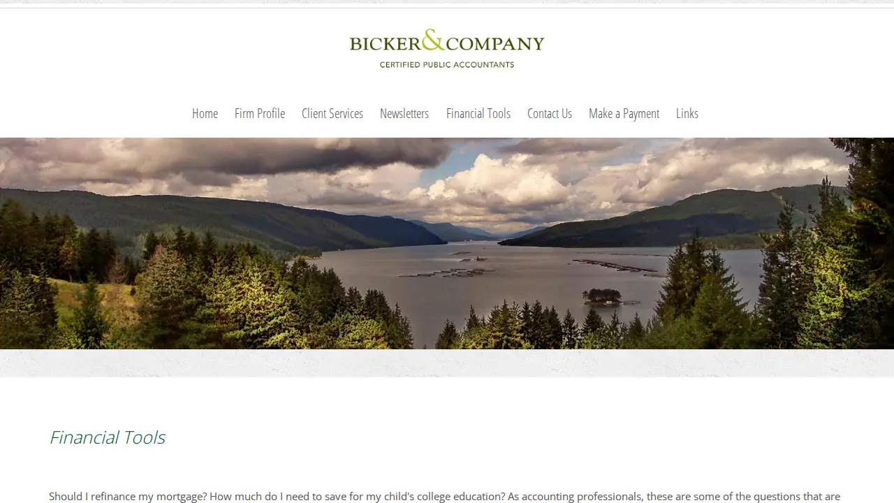 Bicker and Company CPAs page