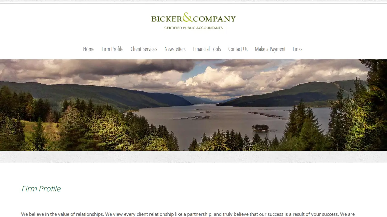 Bicker and Company CPAs page