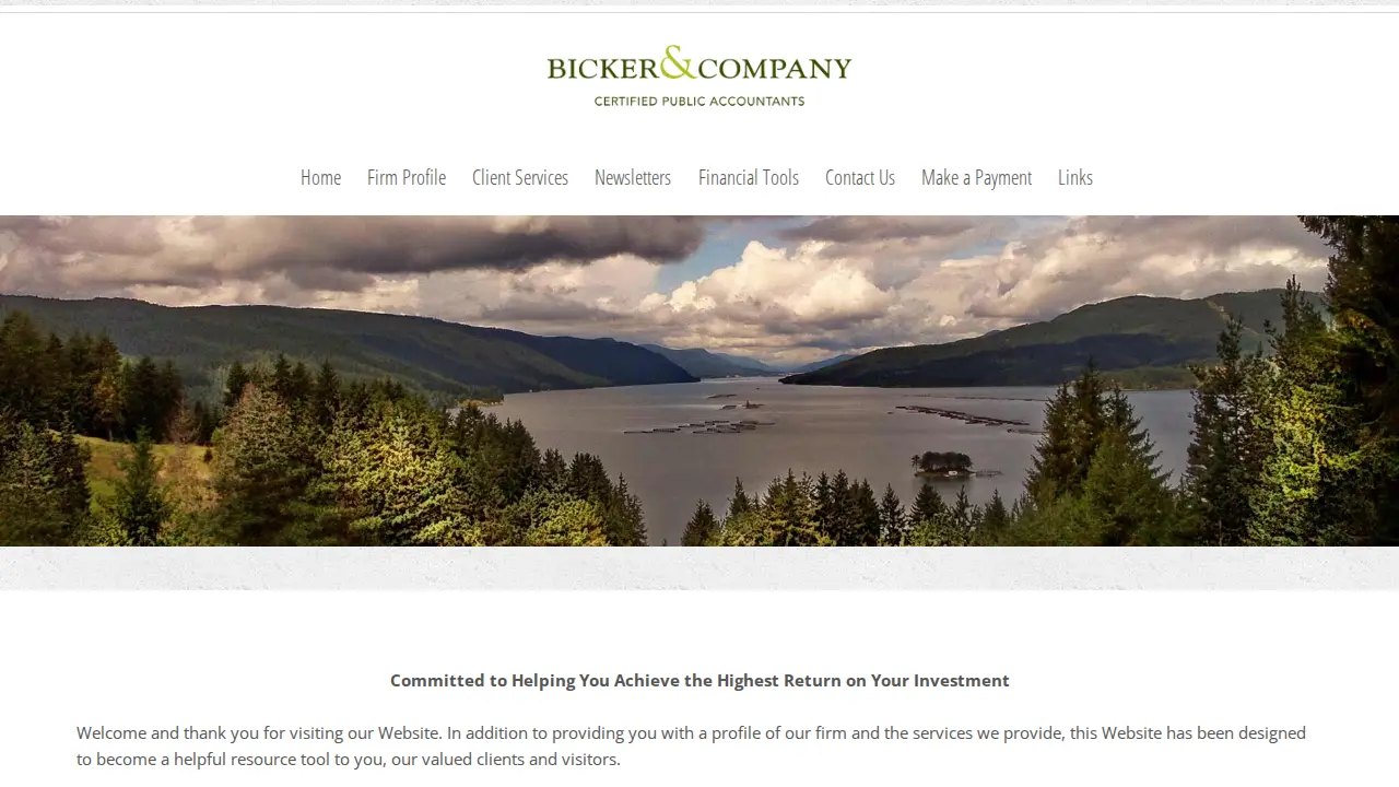 Bicker and Company CPAs page