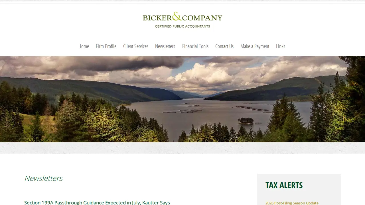 Bicker and Company CPAs page