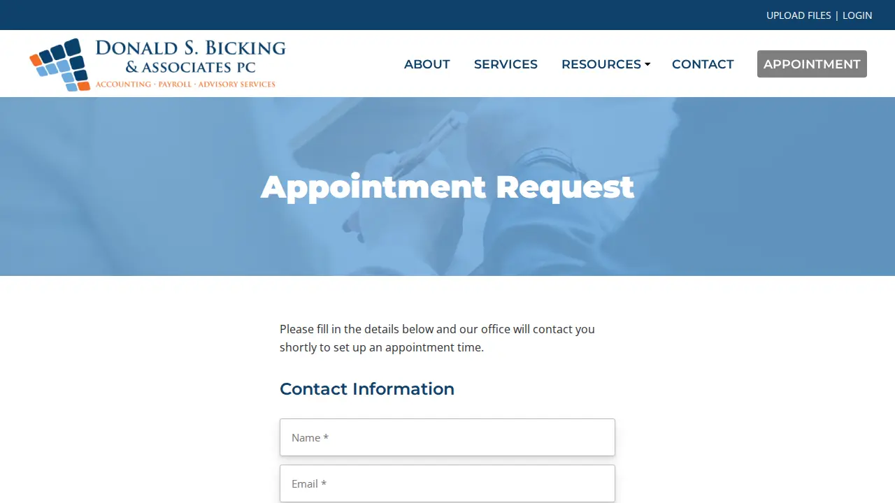 Donald Bicking & Associates page