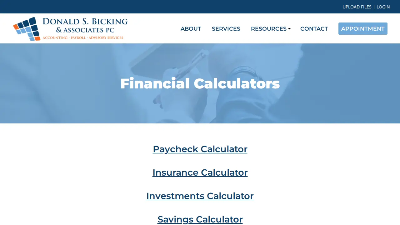 Donald Bicking & Associates page