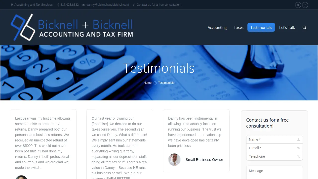 Bicknell & Bicknell page