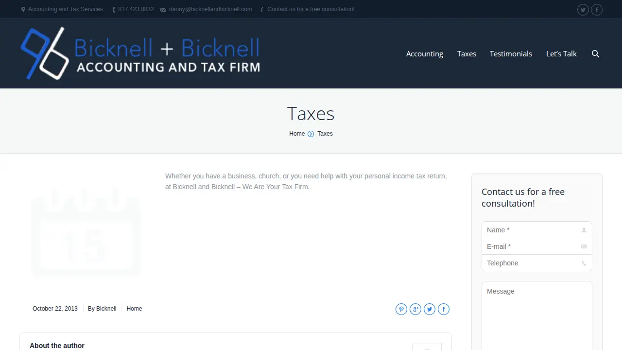 Bicknell & Bicknell page