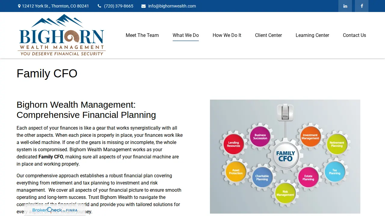 Bighorn Wealth Management page