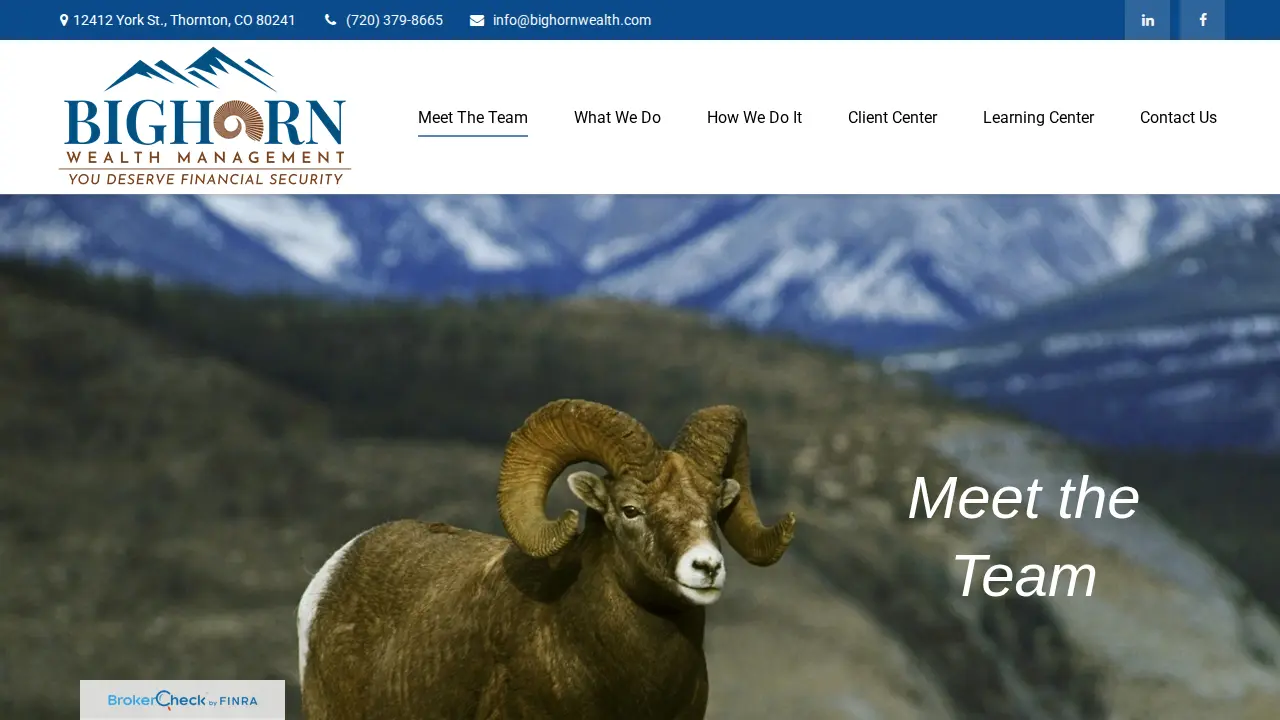Bighorn Wealth Management page