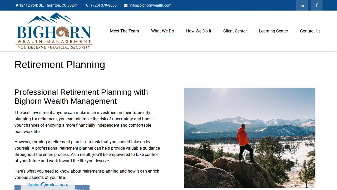 Bighorn Wealth Management page