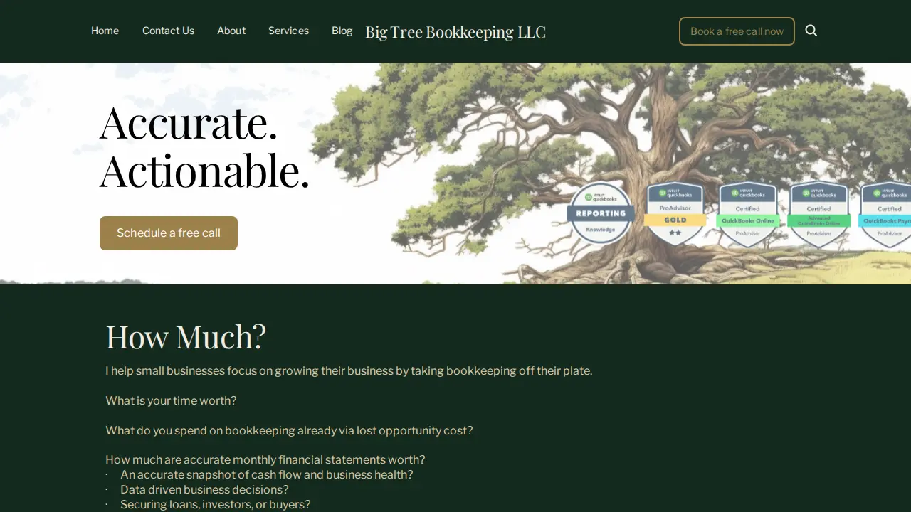 Big Tree Bookkeeping LLC page