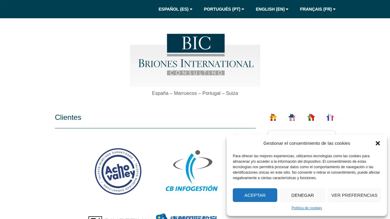 Briones International Consulting SL page