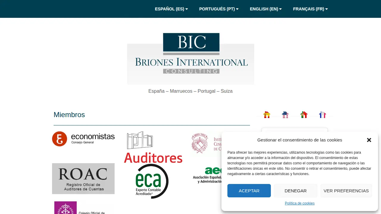 Briones International Consulting SL page