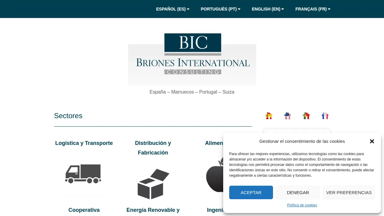 Briones International Consulting SL page