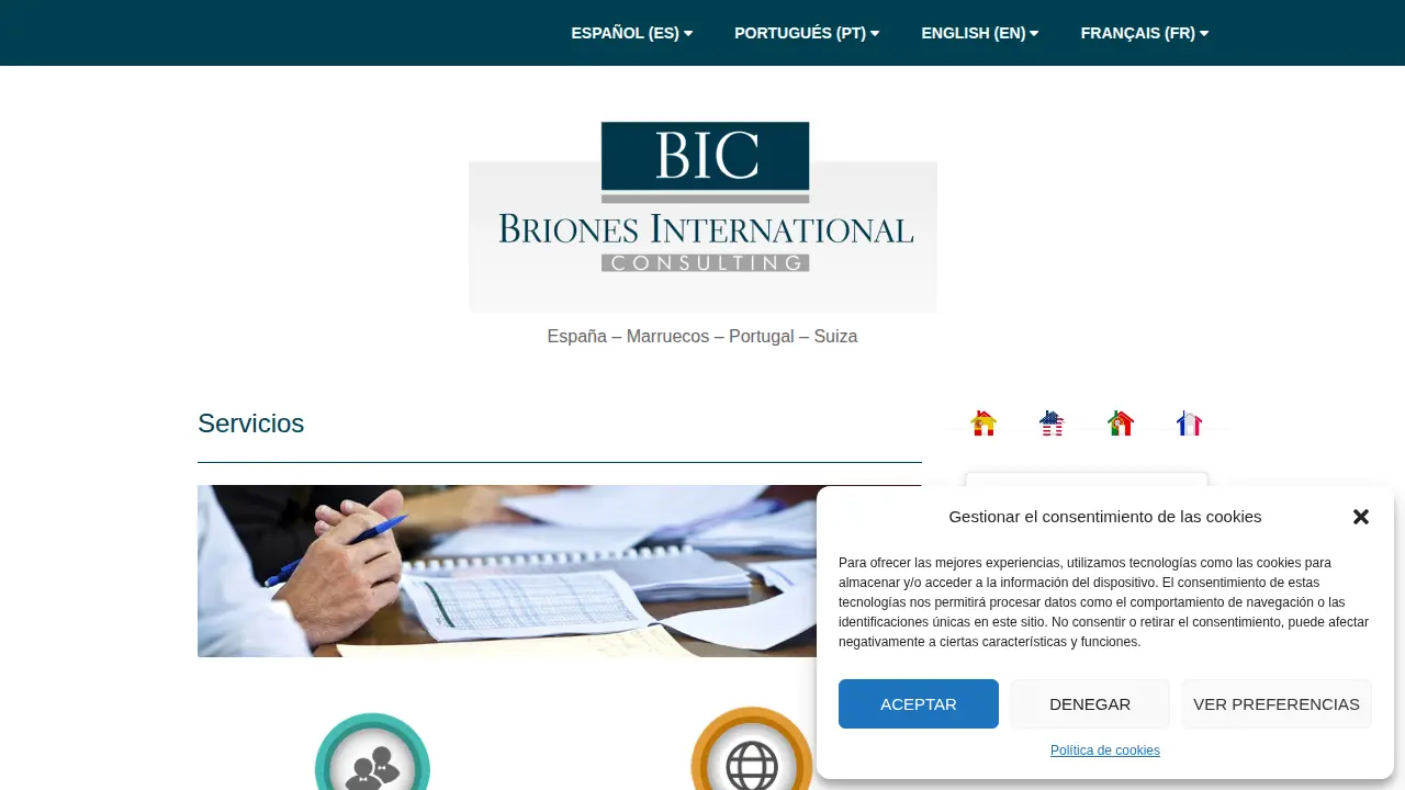 Briones International Consulting SL page