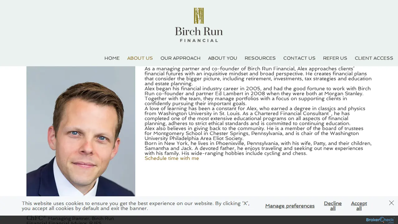 Birch Run Financial page