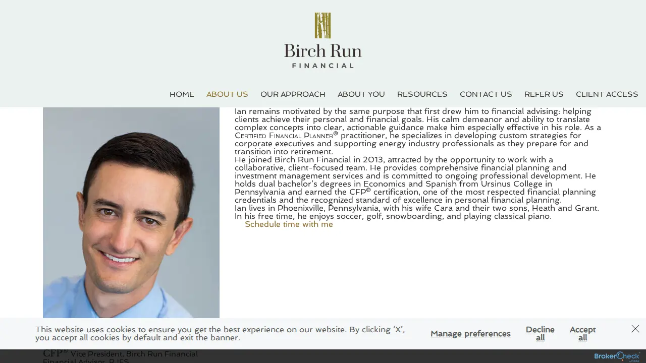 Birch Run Financial page