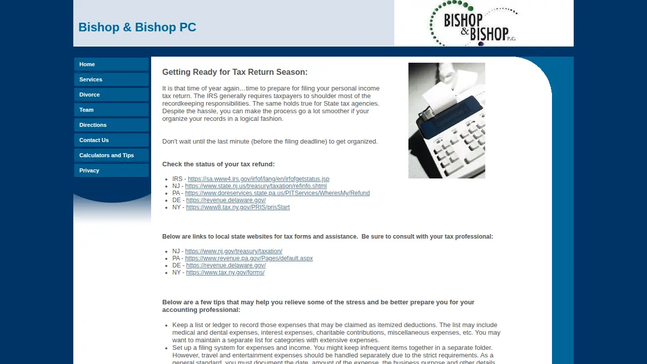 Bishop & Bishop PC page