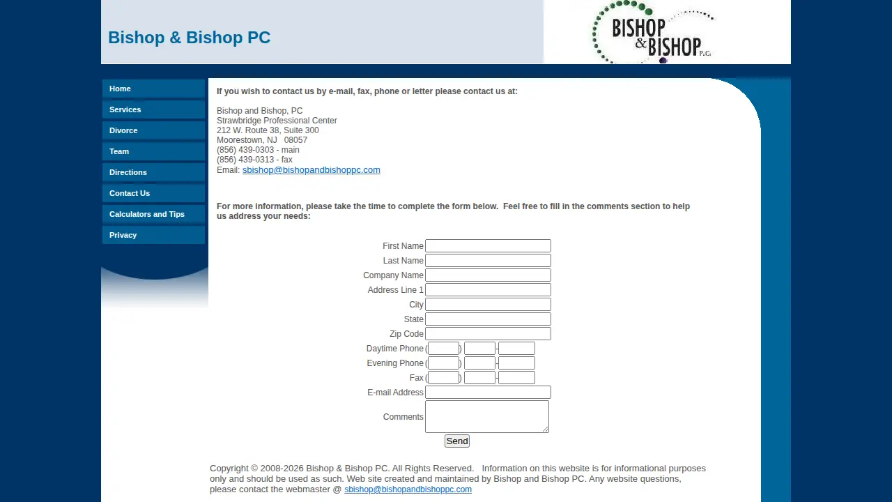 Bishop & Bishop PC page