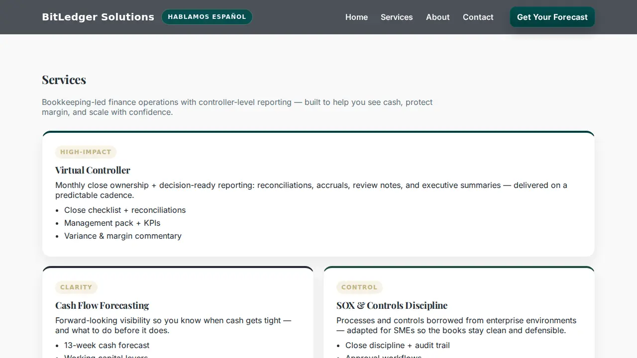 Bitledger Solutions LLC page