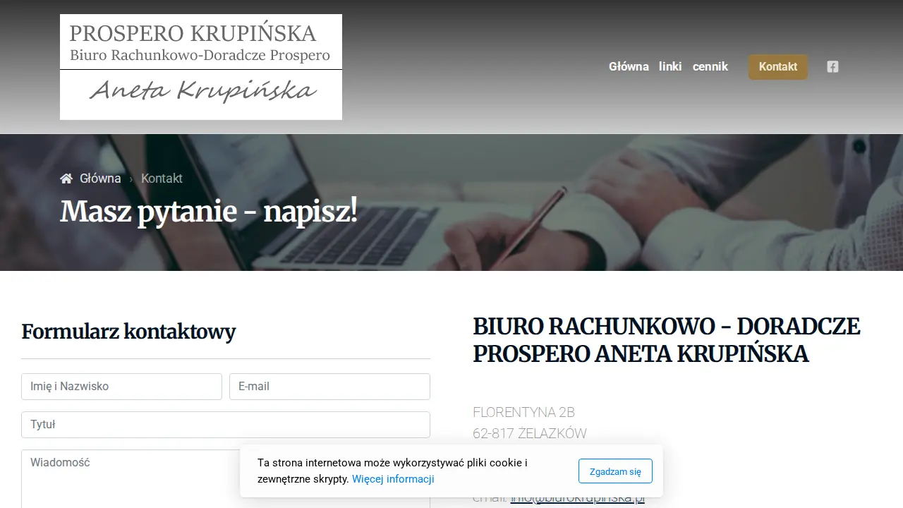 BIURO RACHUNKOWO - DORADCZE PROSPERO ANETA KRUPIŃSKA page