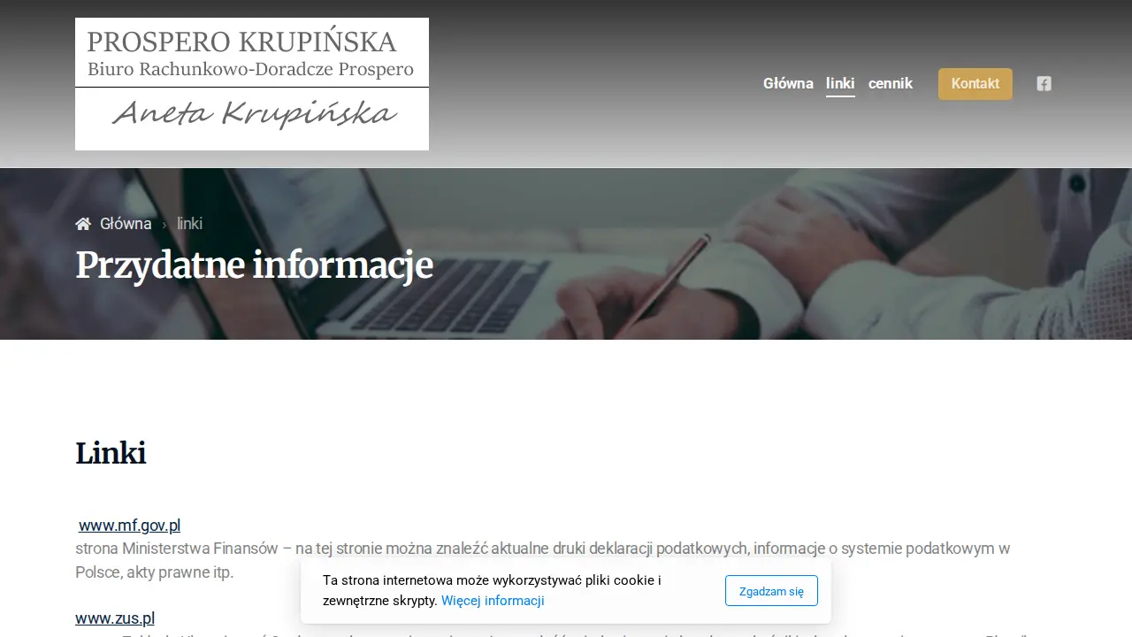 BIURO RACHUNKOWO - DORADCZE PROSPERO ANETA KRUPIŃSKA page