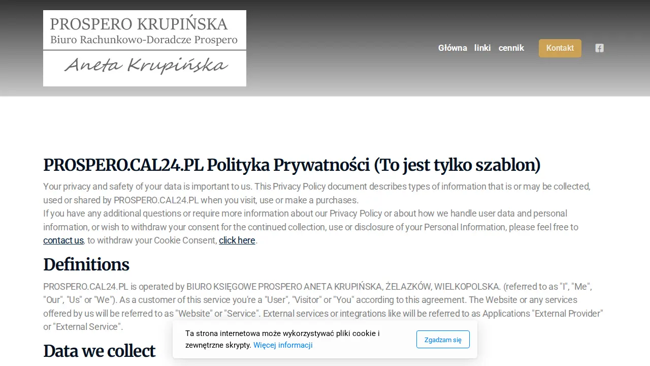 BIURO RACHUNKOWO - DORADCZE PROSPERO ANETA KRUPIŃSKA page