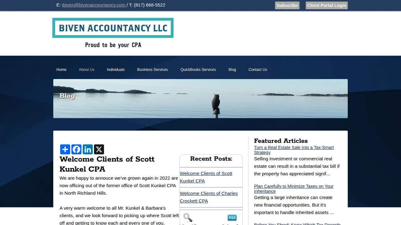 Biven Accountancy LLC page