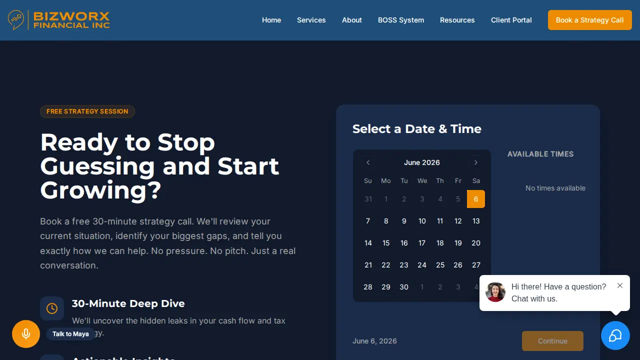 BizWorx Financial Inc page