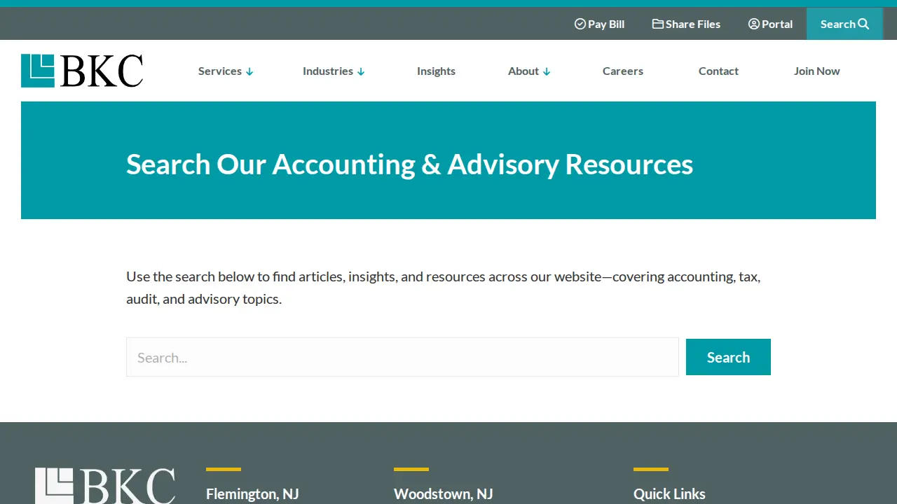 BKC, CPAs, PC page