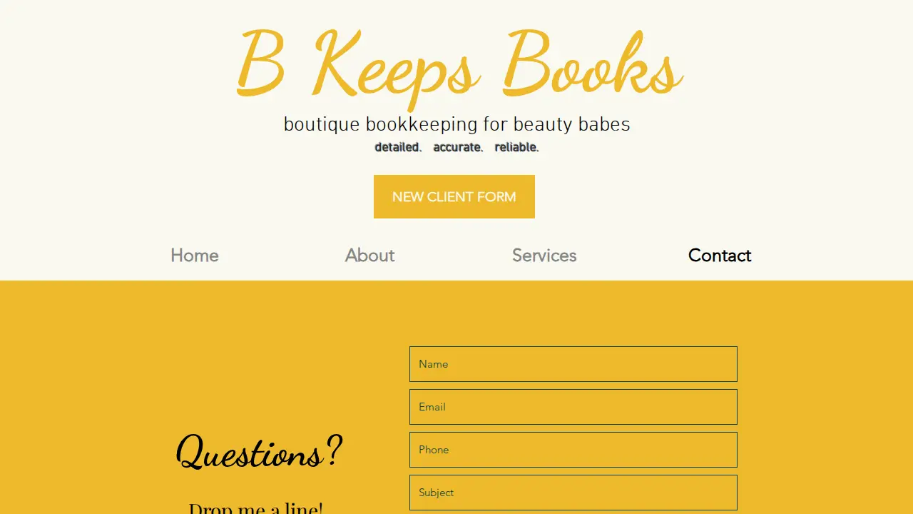 B Keeps Books page