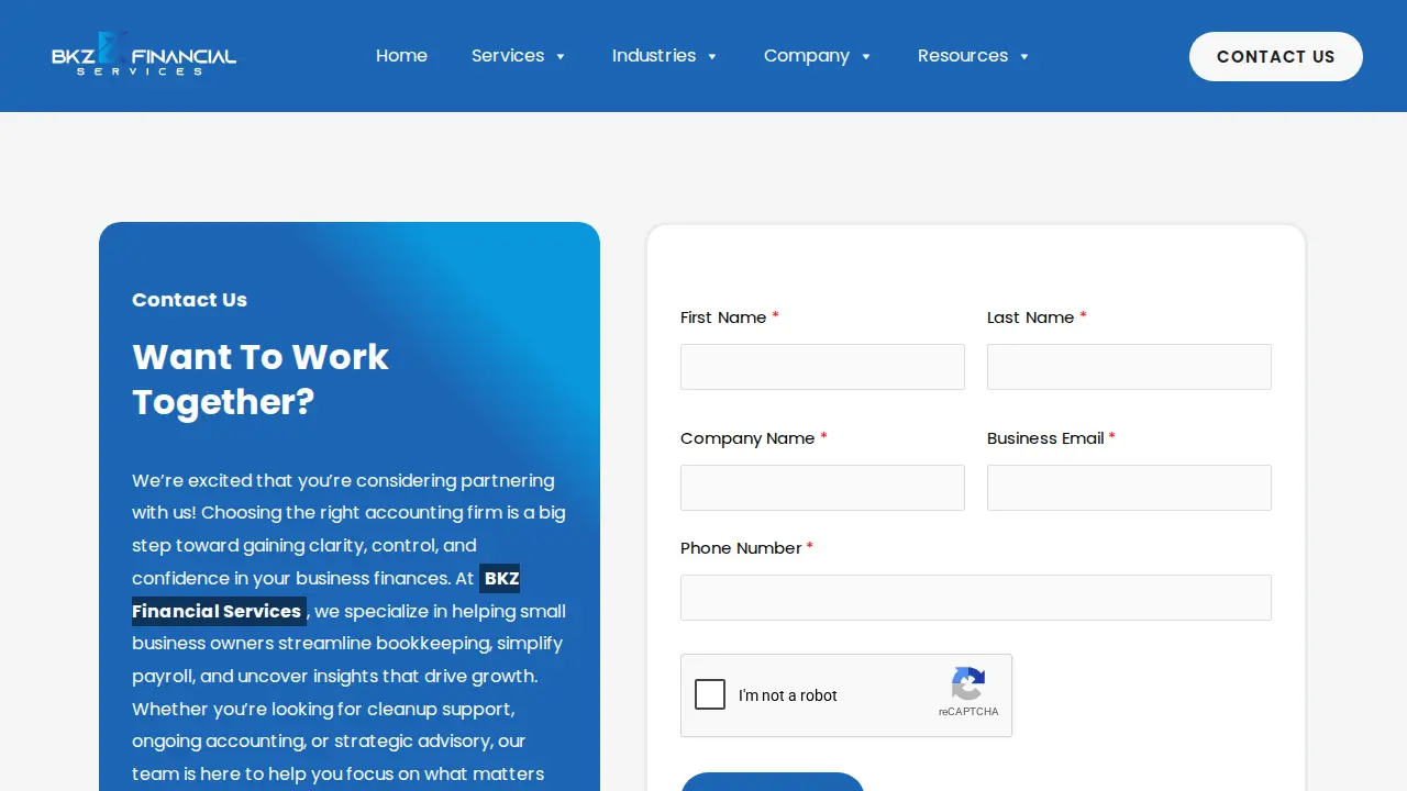 BKZ Financial Services LLC page