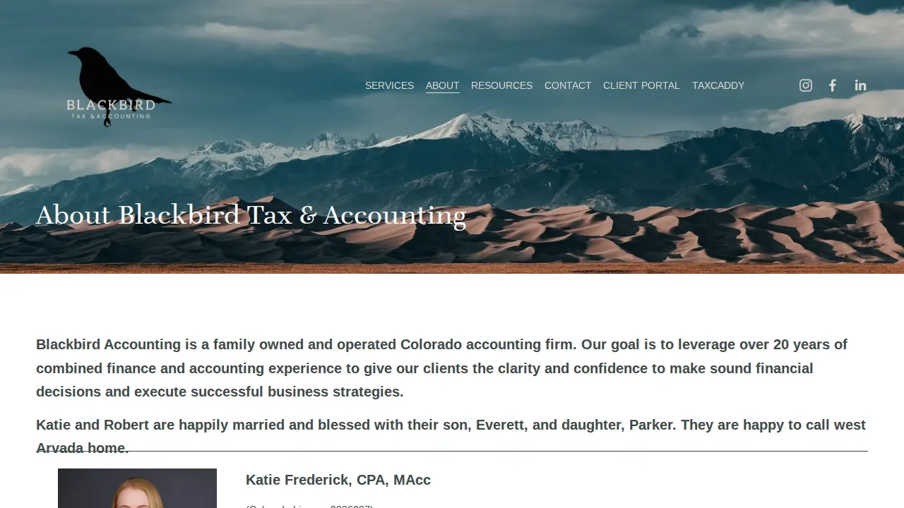 Blackbird Tax & Accounting page