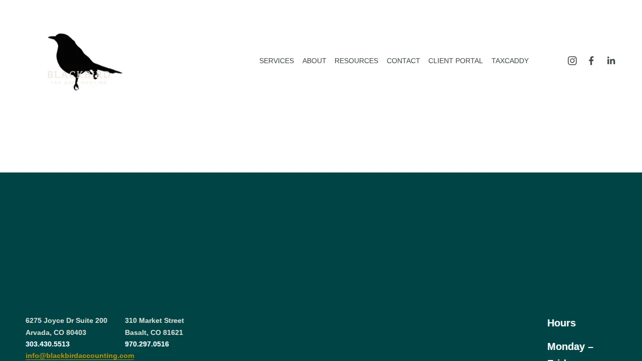 Blackbird Tax & Accounting page