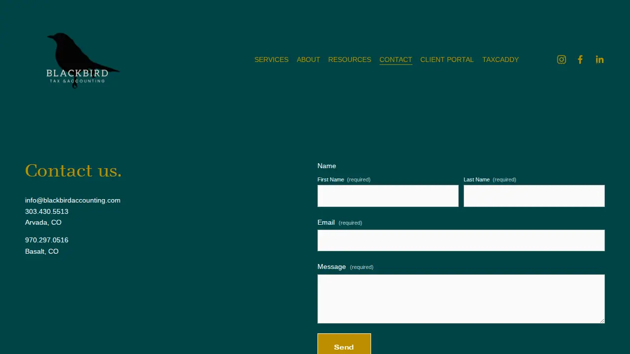 Blackbird Tax & Accounting page