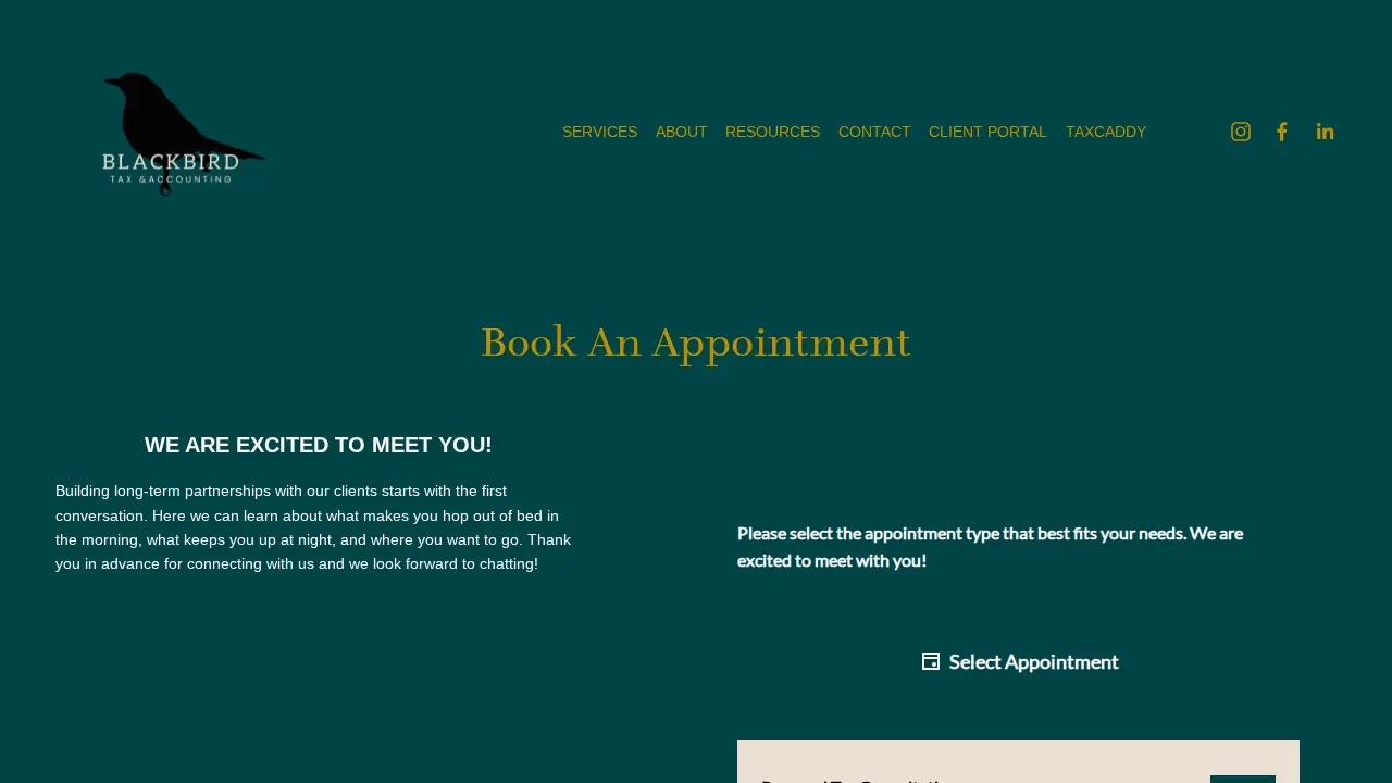 Blackbird Tax & Accounting page