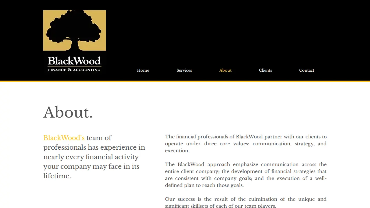 Blackwood Finance & Accounting page