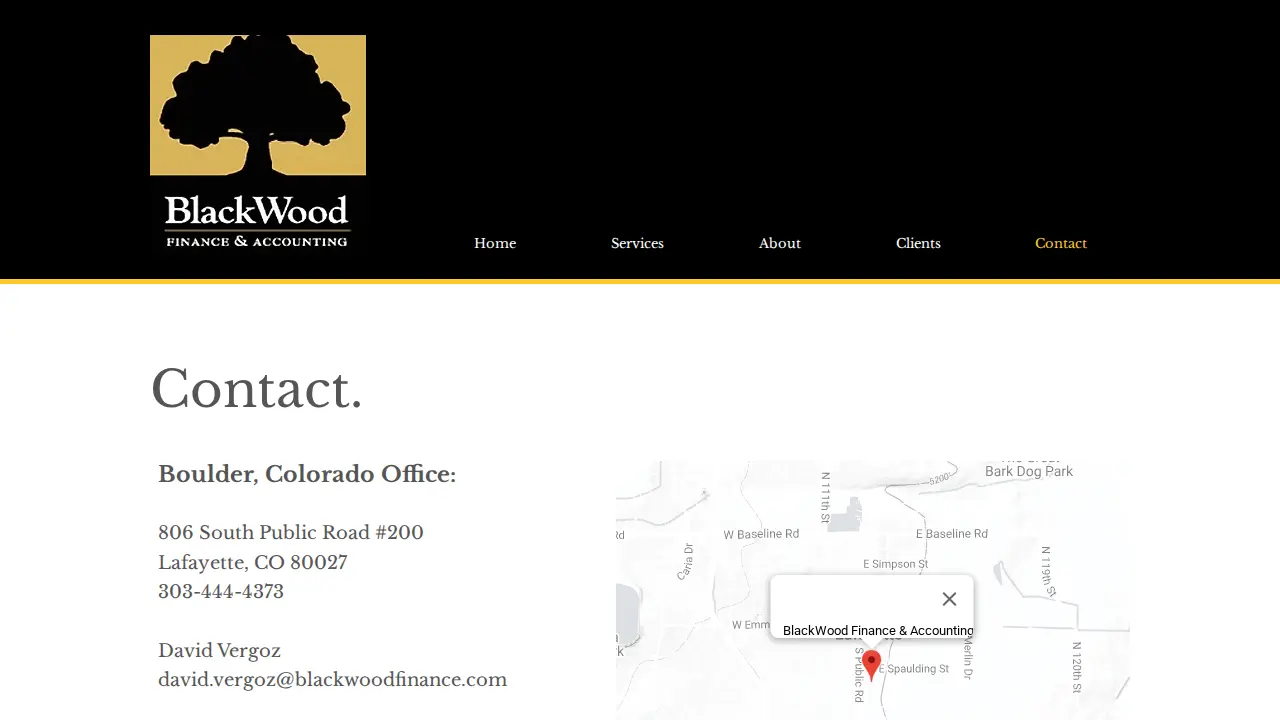 Blackwood Finance & Accounting page