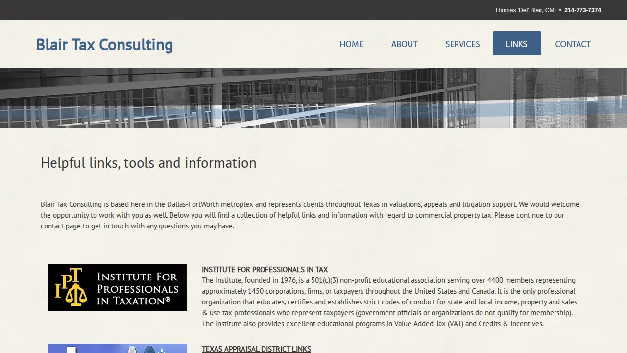 Blair Tax Consulting page