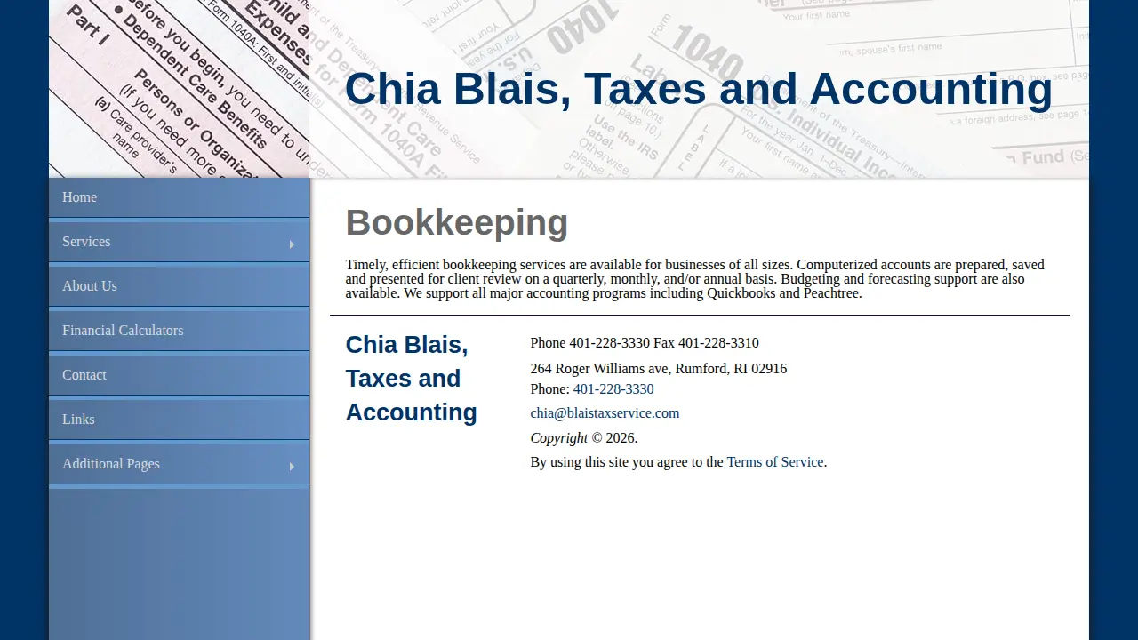 Chia Blais Accounting and Taxation page
