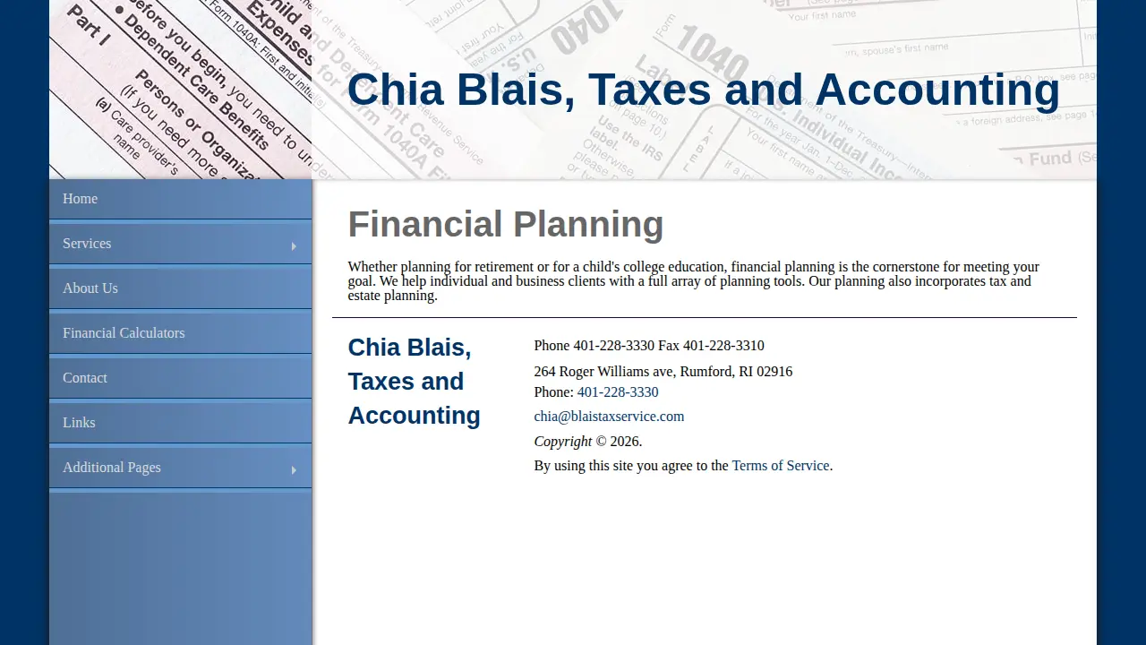 Chia Blais Accounting and Taxation page