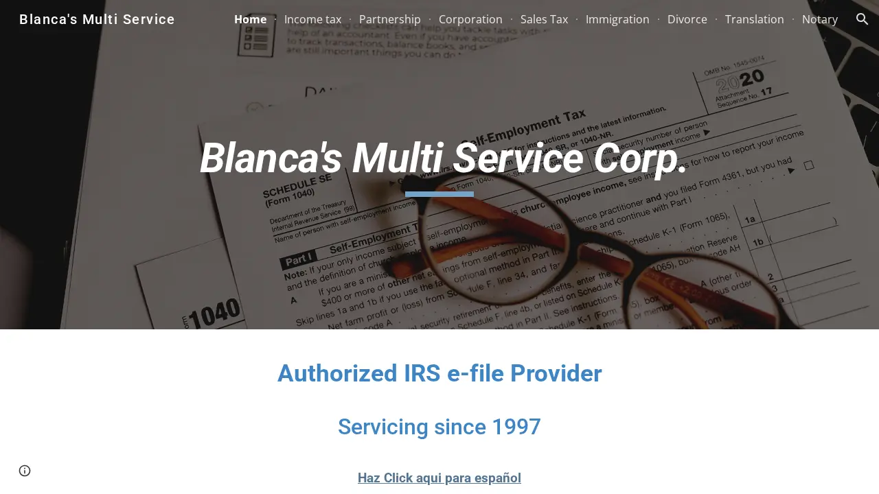 Blanca's Multi Services page