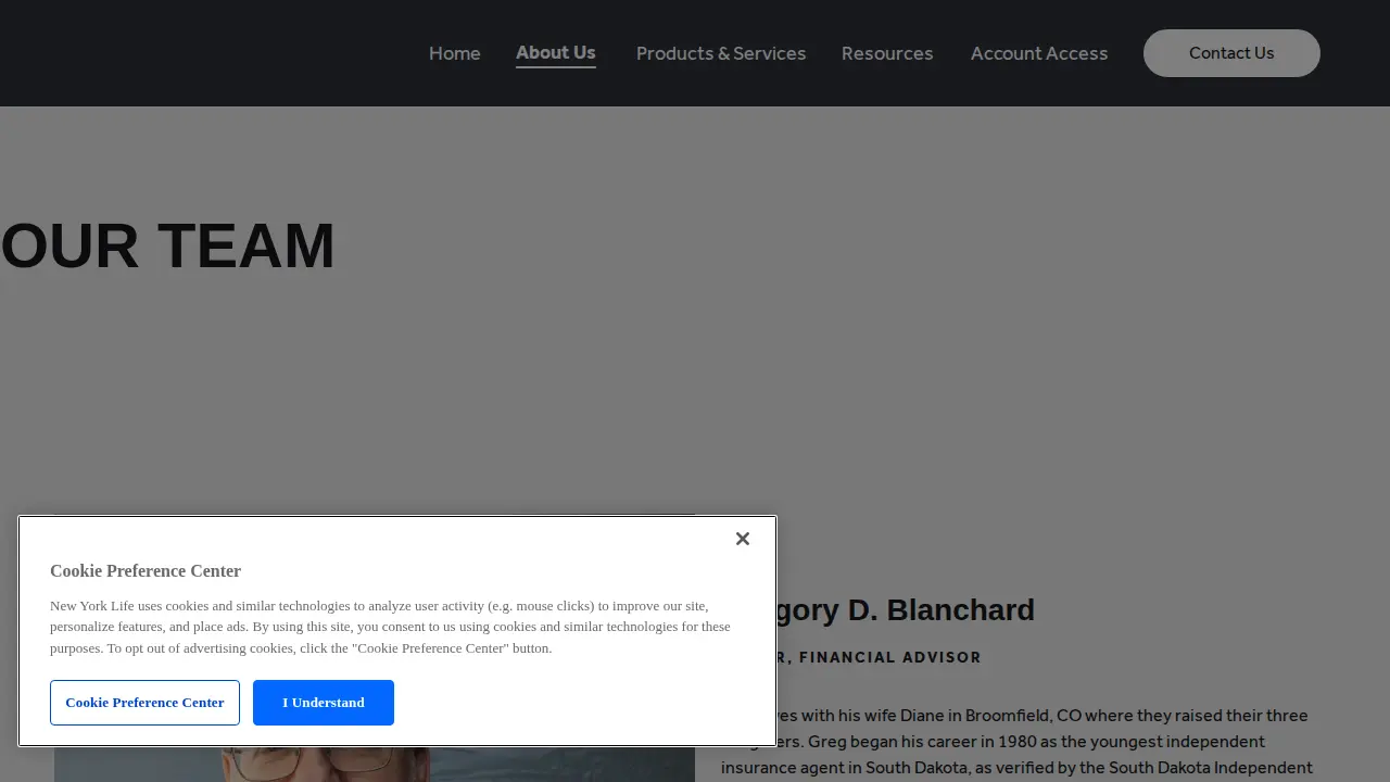 Blanchard Financial Services page
