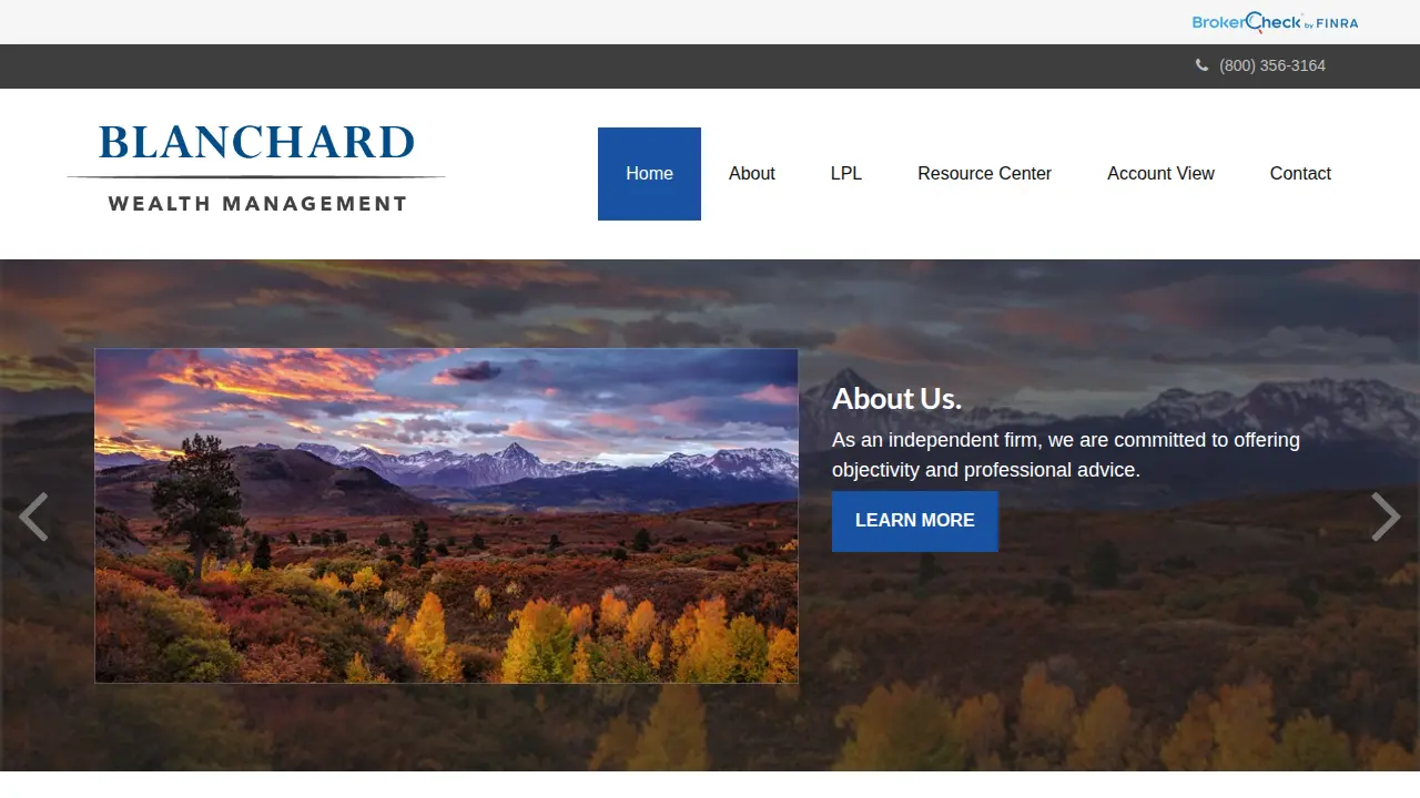 Blanchard Wealth Management page