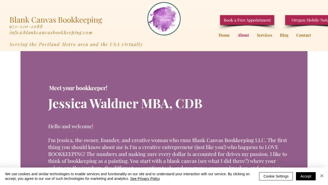 Blank Canvas Bookkeeping page