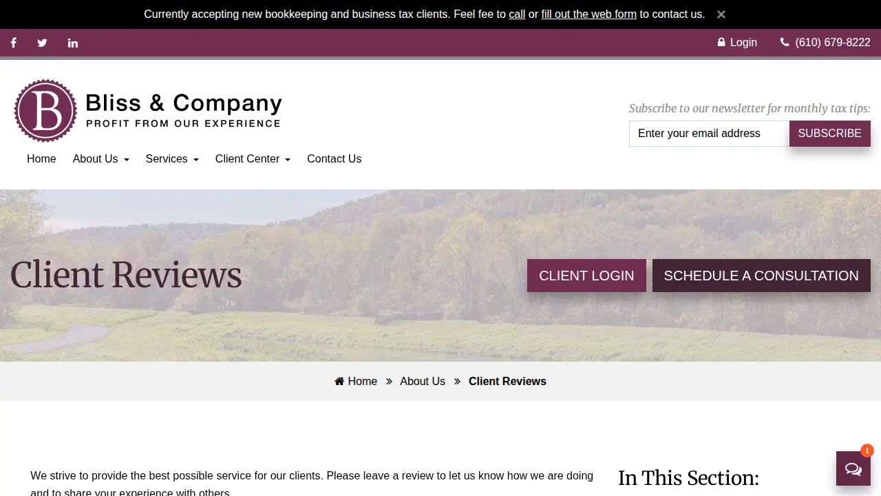 Bliss & Company, Ltd. page