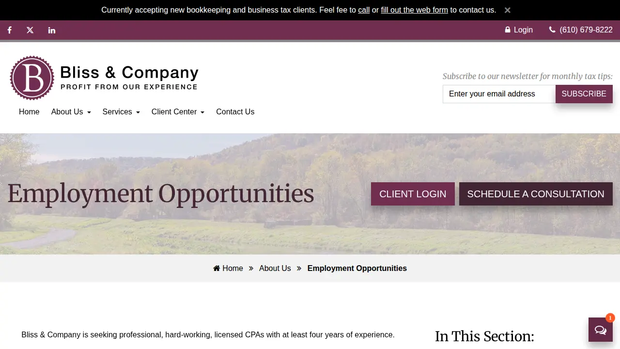 Bliss & Company, Ltd. page