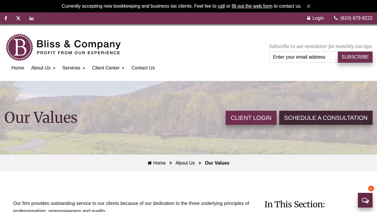 Bliss & Company, Ltd. page