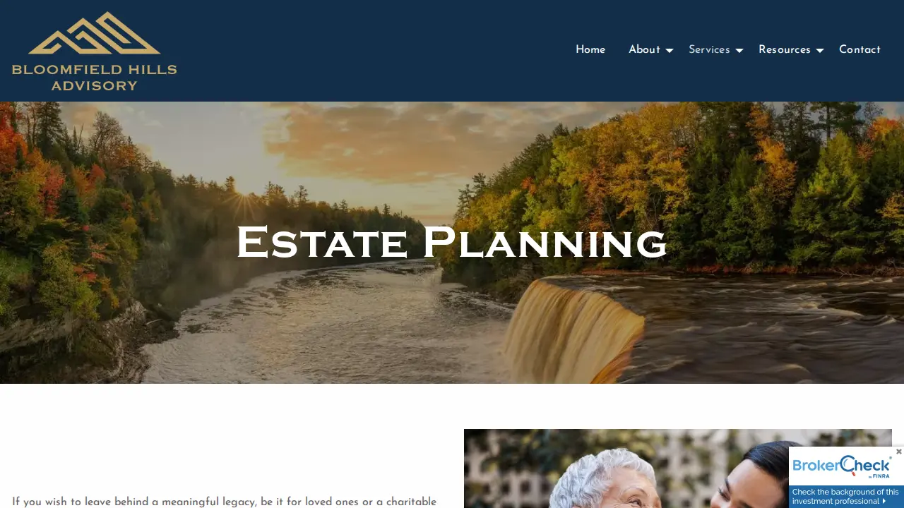 Bloomfield Hills Advisory page