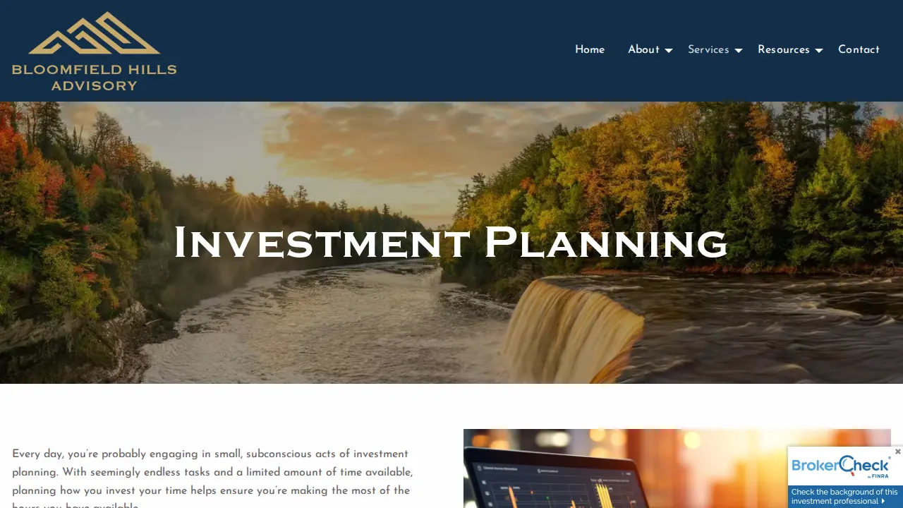 Bloomfield Hills Advisory page