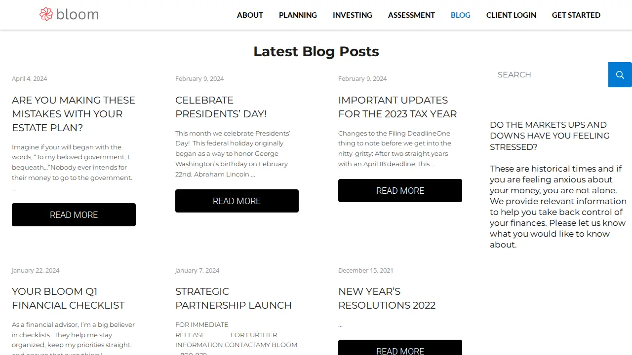 Bloom Financial, LLC page
