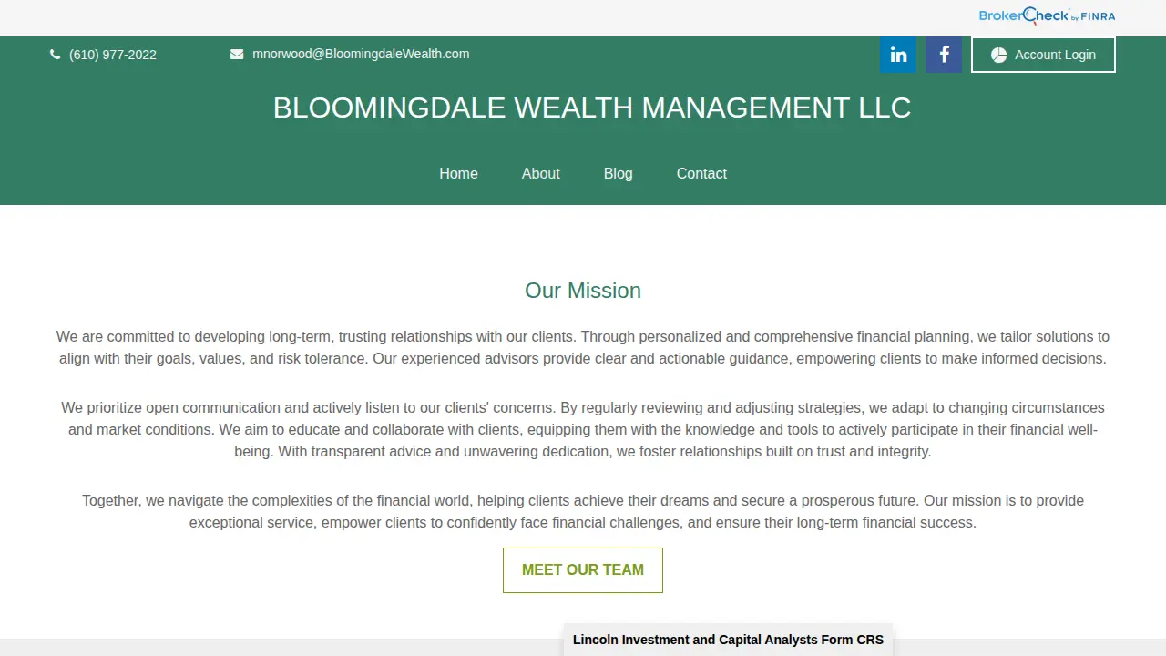 Bloomingdale Wealth Management LLC page