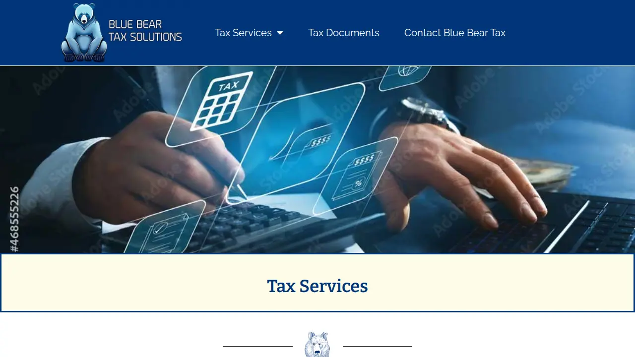 Blue Bear Tax Solutions page